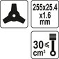 Peilis trimeriui / žoliapjovei / 3T | 255 mm x 25.4 mm (YT-85155) цена и информация | Sodo technikos dalys | pigu.lt