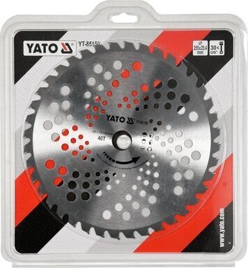 Pjūklas diskinis trimeriui/krūmapjovėms 255x25,4 mm; Z40 Yato (YT-85150) kaina ir informacija | Sodo technikos dalys | pigu.lt