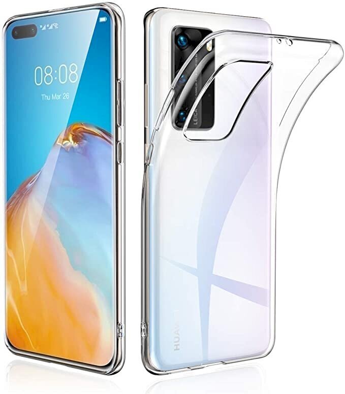 „Fusion Ultra Back“ silikoninis telefono dėklas, skirtas „Huawei P40 Pro“, skaidrus kaina ir informacija | Telefono dėklai | pigu.lt