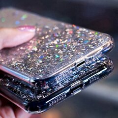 Силиконовый чехол Fusion Glue Glitter Back Case для Huawei P40 Lite, синий цена и информация | Чехлы для телефонов | pigu.lt