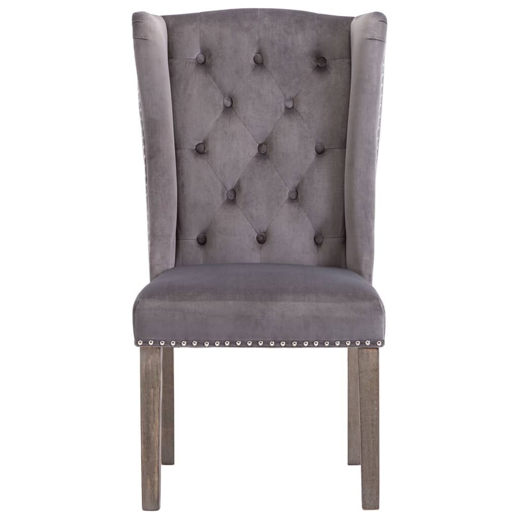 Valgomojo kėdė, pilkos spalvos, aksomas kaina ir informacija | Virtuvės ir valgomojo kėdės | pigu.lt