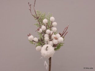 Kalėdinė šakelė balta su oboliuku kaina ir informacija | Dirbtinės gėlės | pigu.lt