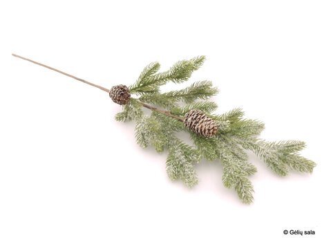 Snieguota eglės šakelė su kankorėžiais kaina ir informacija | Kalėdinės dekoracijos | pigu.lt