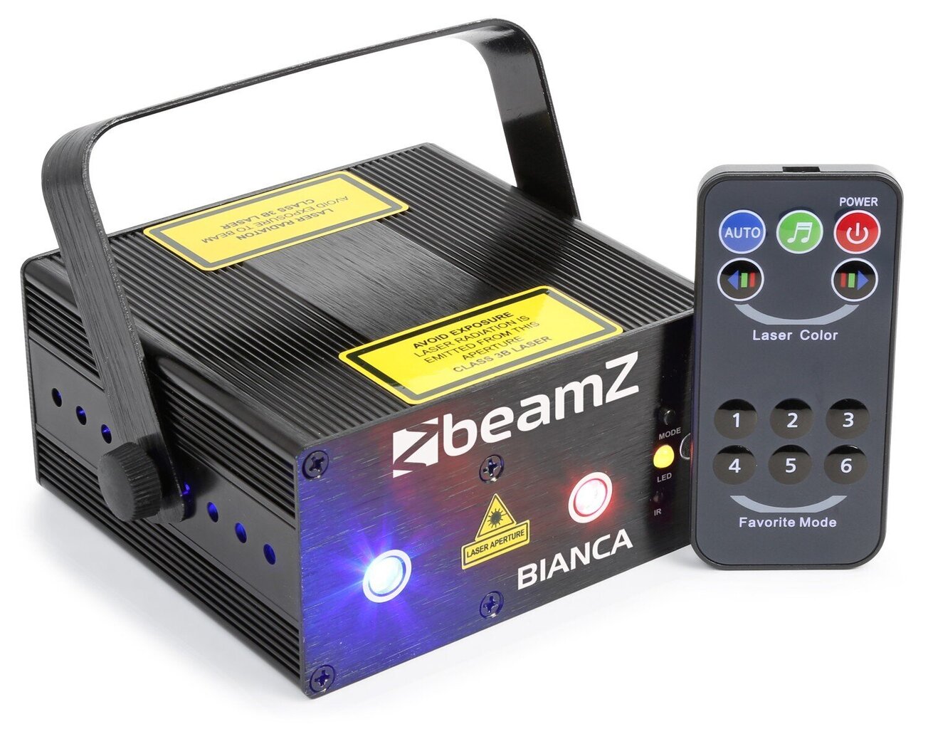 Dvigubas lazeris „Beamz Bianca“ 330mW RGB Gobo IRC kaina ir informacija | Dekoracijos šventėms | pigu.lt