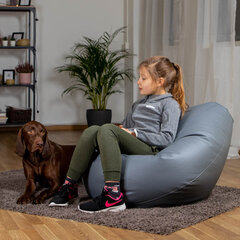 Кресло-мешок L SMART для детей из искусственной кожи - зеленый цена и информация | Кресла-мешки и пуфы | pigu.lt