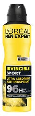 Аэрозоль-антиперспирант для мужчин L'oreal Men Expert Invincible Sport 150 мл цена и информация | Дезодоранты | pigu.lt