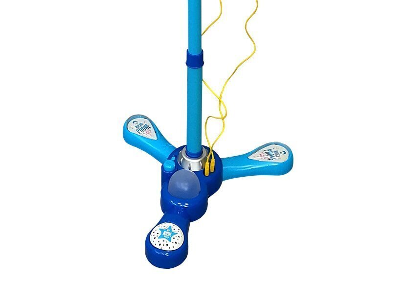 Mikrofonas dvigubas su šviesos efektais, mėlynas kaina ir informacija | Lavinamieji žaislai | pigu.lt