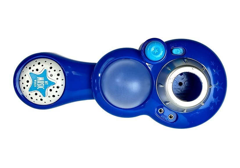 Mikrofonas dvigubas su šviesos efektais, mėlynas kaina ir informacija | Lavinamieji žaislai | pigu.lt