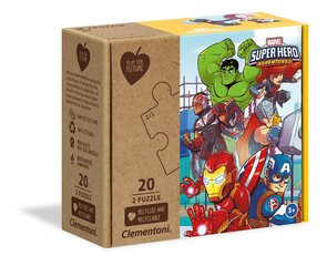 Dėlionių rinkinys Clementoni Marvel Super Hero, 2 x 20 d. kaina ir informacija | Dėlionės (puzzle) | pigu.lt