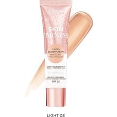 Тонирующий крем для лица L'Oreal Paris Skin Paradise SPF20, 03 Light, 30 мл цена и информация | Кремы для лица | pigu.lt