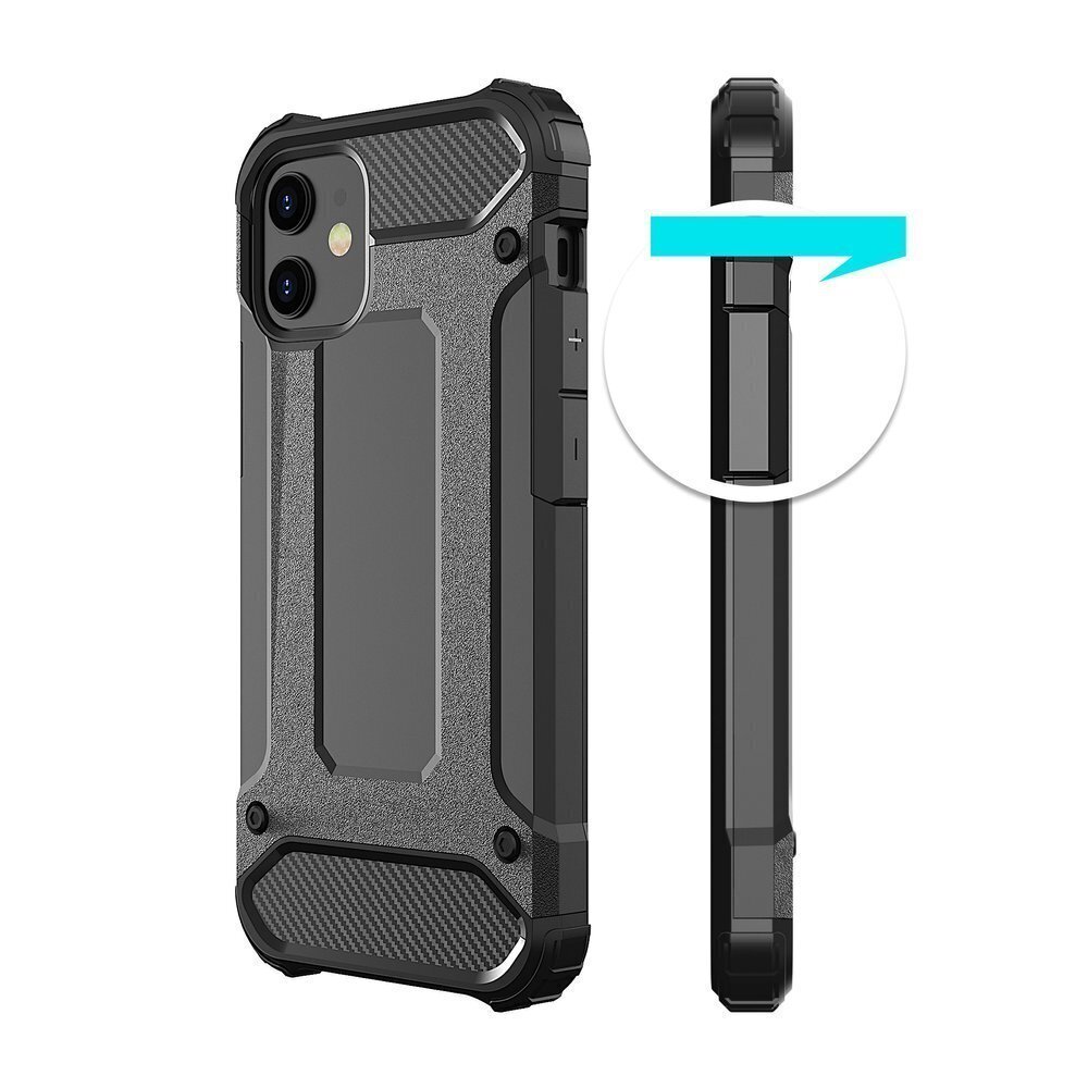 Hybrid Armor dėklas skirtas Apple iPhone 12 Pro Max, Black kaina ir informacija | Telefono dėklai | pigu.lt