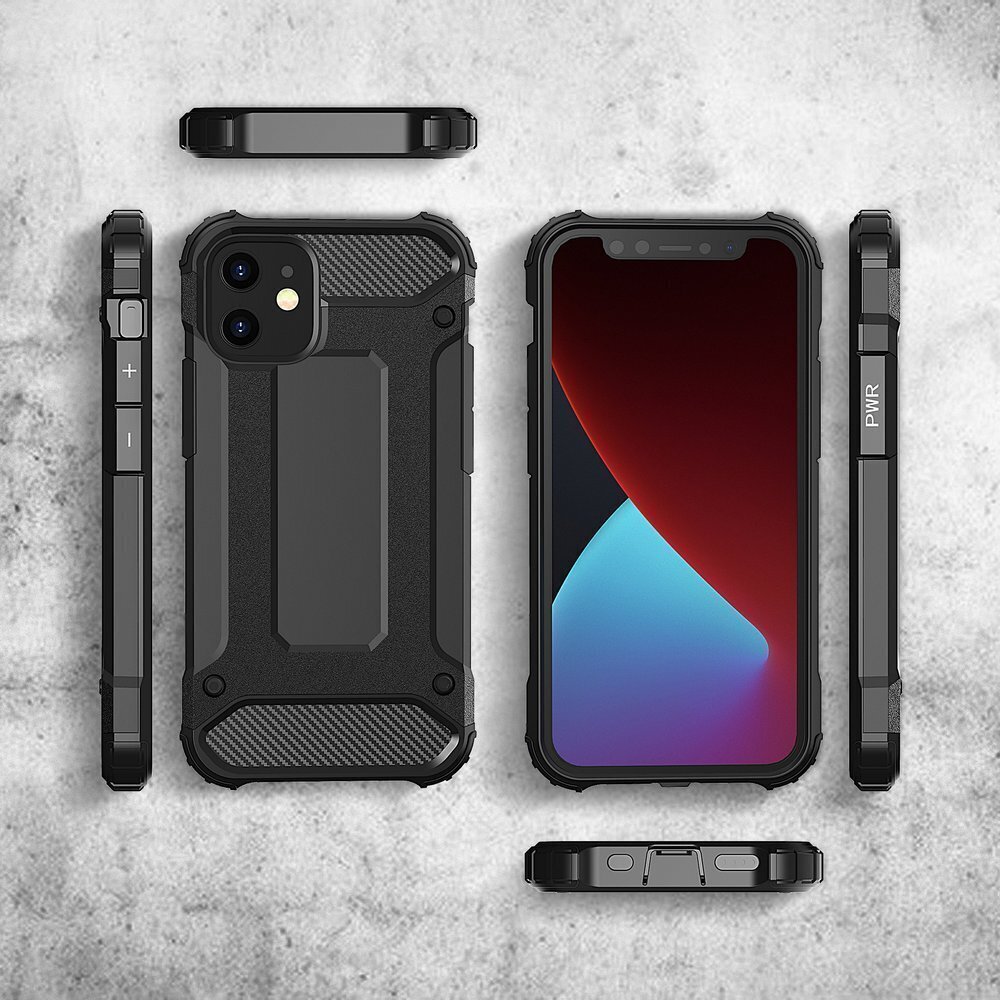 Hybrid Armor dėklas skirtas Apple iPhone 12 Pro Max, Black kaina ir informacija | Telefono dėklai | pigu.lt