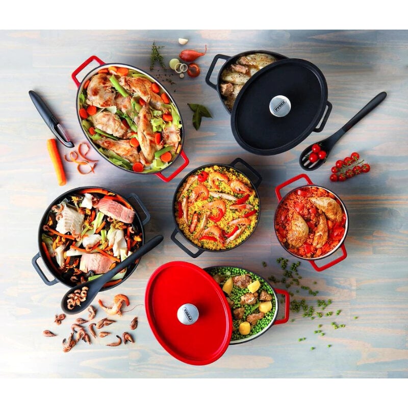 Pyrex SLOWCOOK ketaus puodas 29cm. 3,8l ovalus raudonas цена и информация | Puodai, greitpuodžiai | pigu.lt