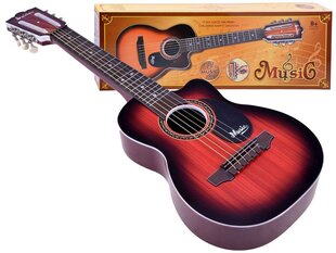 Šešių stygų vaikiška gitara Music, raudona kaina ir informacija | Lavinamieji žaislai | pigu.lt