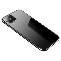 Hurtel Clear Color Case Gel TPU Electroplating frame Cover, skirtas iPhone 12 mini, juodas kaina ir informacija | Telefono dėklai | pigu.lt