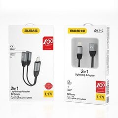 Adapteris Dudao Headphone Adapter Lightning to 2x Lightning Adapter kaina ir informacija | Adapteriai, USB šakotuvai | pigu.lt