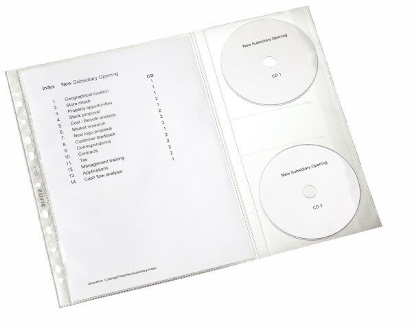 Įmautės Esselte su 2 CD dėklais, A4, skaidrios, 5 vnt. kaina ir informacija | Kanceliarinės prekės | pigu.lt