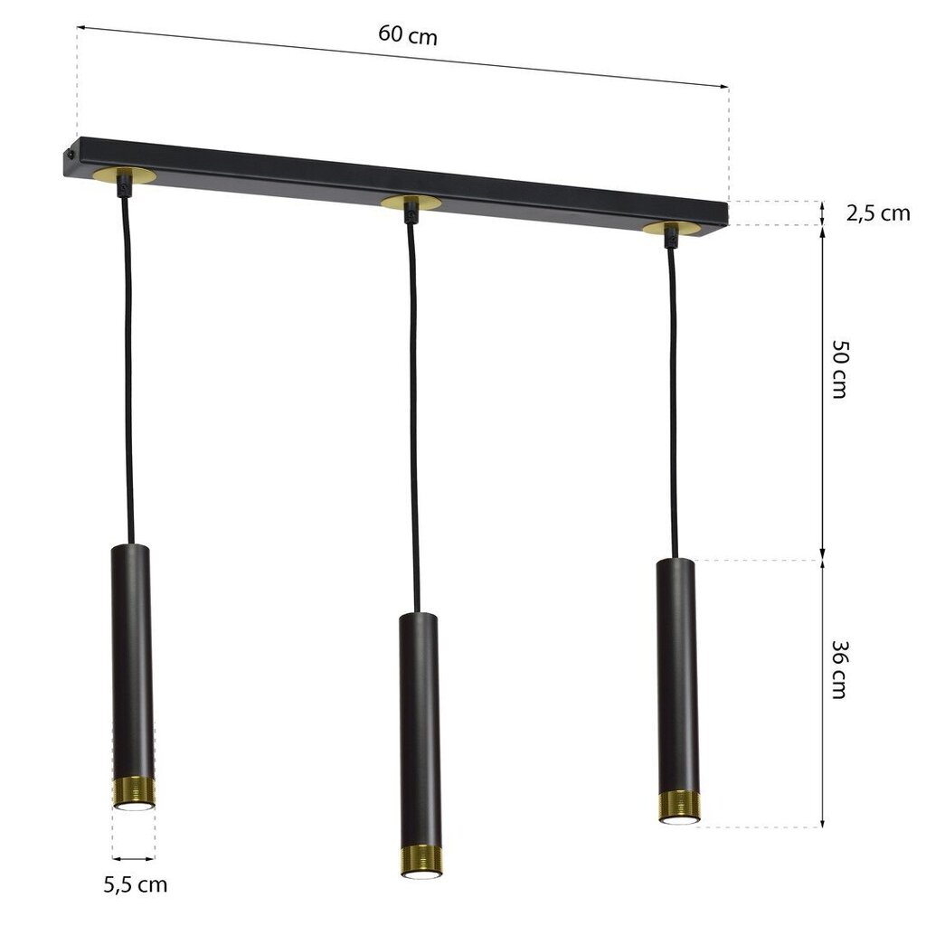 Milagro pakabinamas šviestuvas Dani Black/Gold kaina ir informacija | Pakabinami šviestuvai | pigu.lt