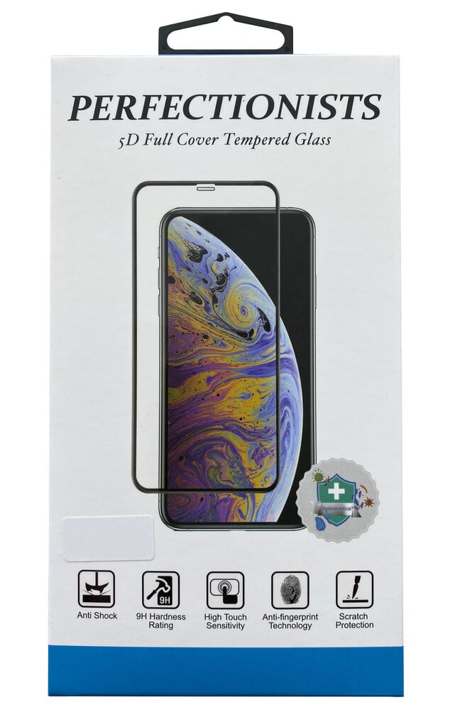LCD apsauginis stikliukas 5D Perfectionists Apple iPhone 12 mini Mini lenktas juodas цена и информация | Apsauginės plėvelės telefonams | pigu.lt
