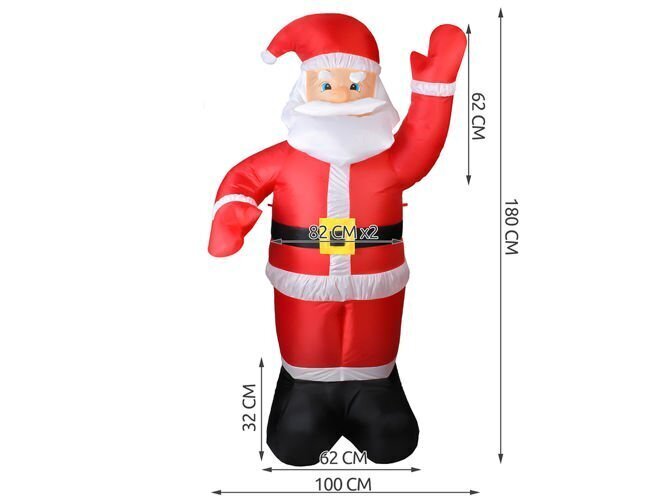 Iso Trade pripučiama kalėdinė LED dekoracija Santa Claus, 180 cm цена и информация | Kalėdinės dekoracijos | pigu.lt