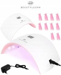 Набор лампа для ногтей Beautylushh Sun 9S 24Вт + 10 зажимов для ногтей цена и информация | Аппараты для маникюра и педикюра | pigu.lt