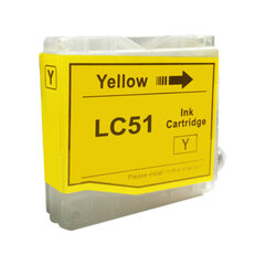 Analogine kasete rasaliniams spausdintuvams Brother Lc51Y geltona kaina ir informacija | Kasetės rašaliniams spausdintuvams | pigu.lt