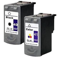 Analogine rasalo kaseciu rinkinys Canon Pg-40 Black+ Cl-41 Tricolor kaina ir informacija | Kasetės rašaliniams spausdintuvams | pigu.lt