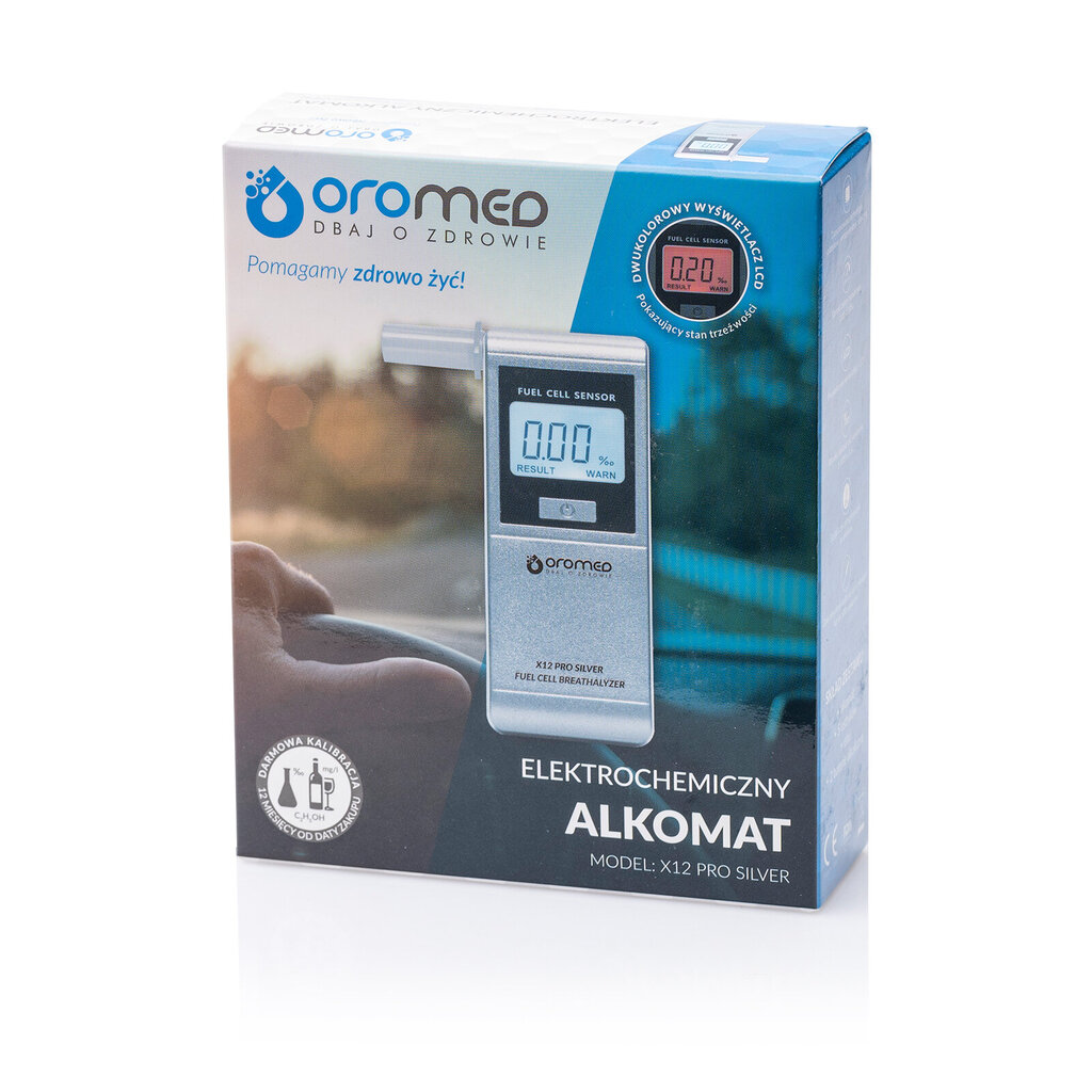 Elektrocheminis alkotesteris OROMED X12 PRO SILVER kaina ir informacija | Alkotesteriai | pigu.lt