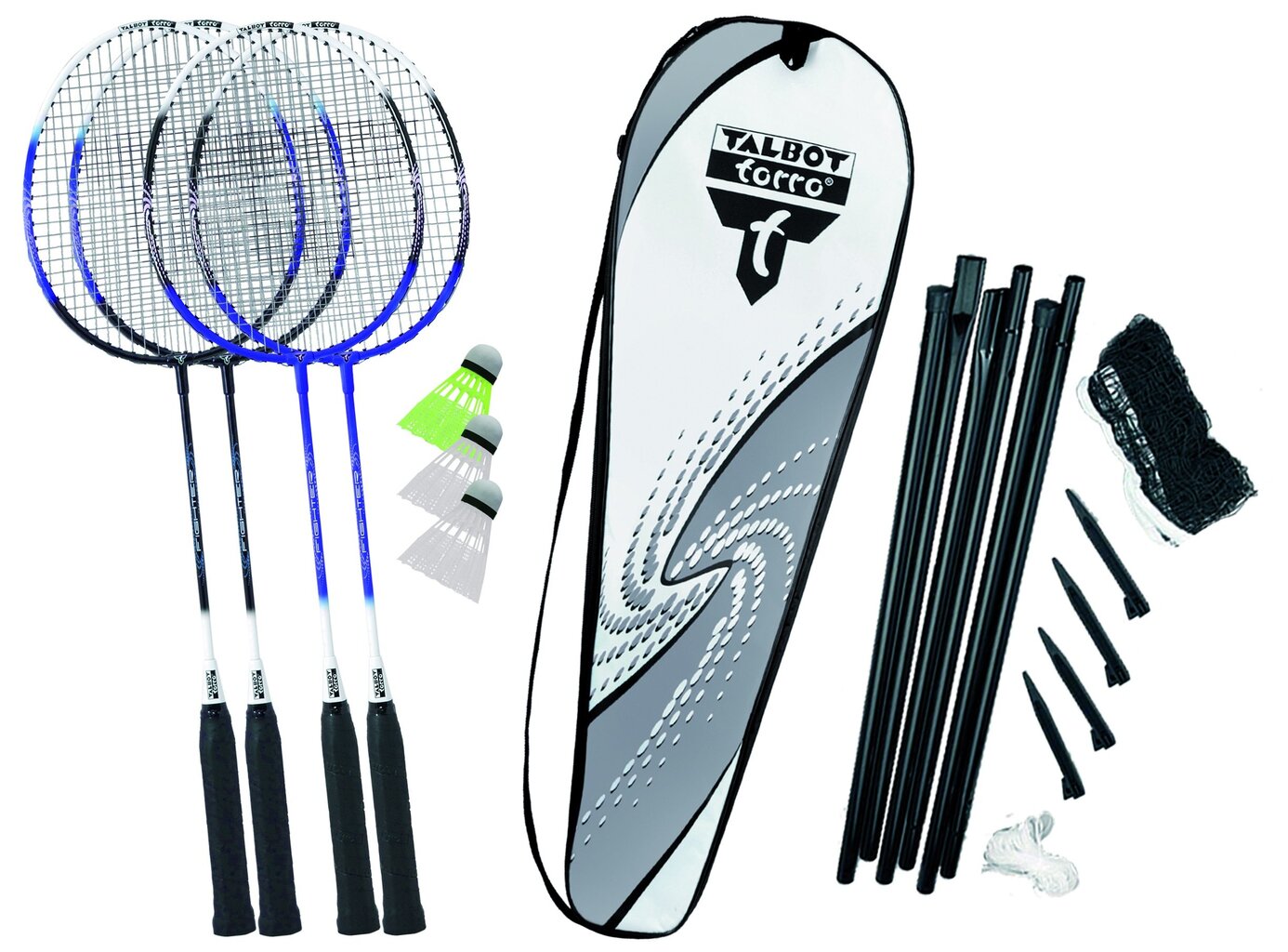 Badmintono rinkinys Talbot Torro 4 fighter цена и информация | Badmintonas | pigu.lt