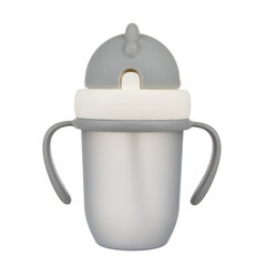Чашка с силиконовой соломкой Canpol Babies Matt 210 мл, 9 мес.+, 56/522, grey цена и информация | Бутылочки и аксессуары | pigu.lt