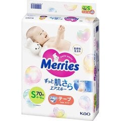 Sauskelnės Merries S 4-8 kg, 70+6 vnt. kaina ir informacija | Sauskelnės | pigu.lt