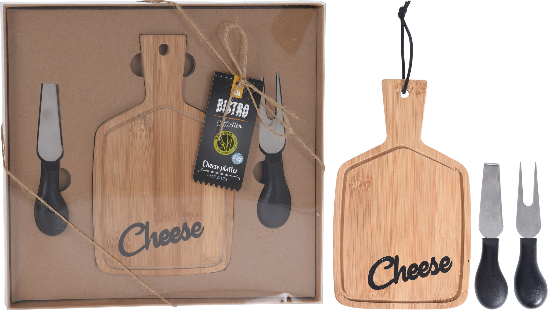 Excellent Housewares Bistro Collection sūrio pjaustymo rinkinys, 3 dalių kaina ir informacija | Pjaustymo lentelės | pigu.lt