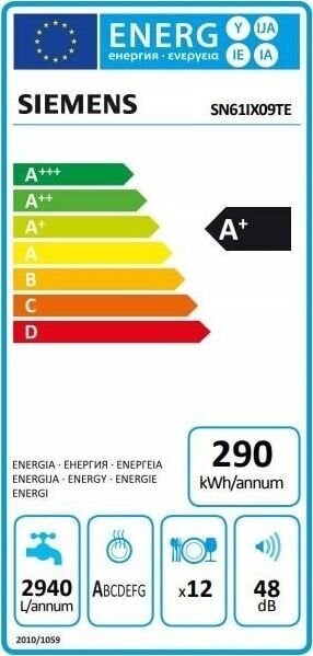 Siemens SN61IX09TE kaina ir informacija | Indaplovės | pigu.lt