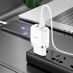 Сетевая зарядка Hoco N4 + microUSB кабель (2.4A), чёрные цена и информация | Зарядные устройства для телефонов | pigu.lt