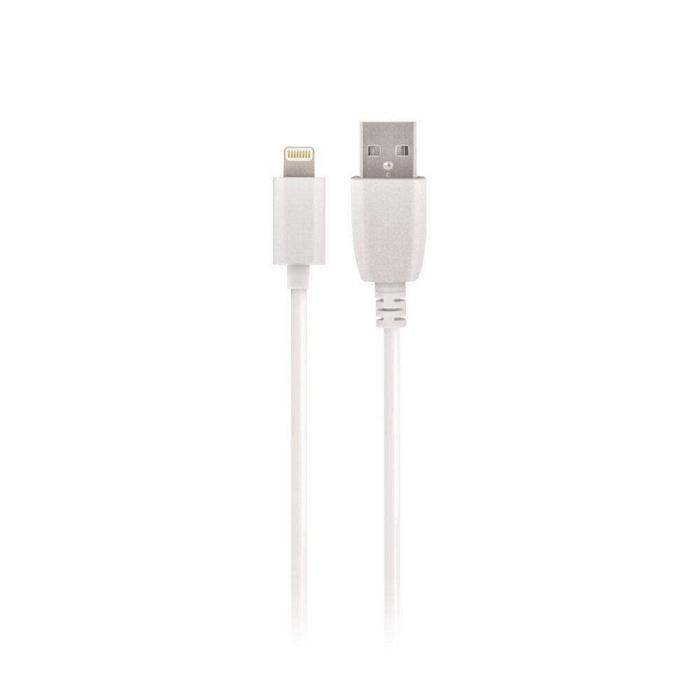 USB kabelis Maxlife Apple Lightning baltas, 1A, 1.0m kaina ir informacija | Laidai telefonams | pigu.lt