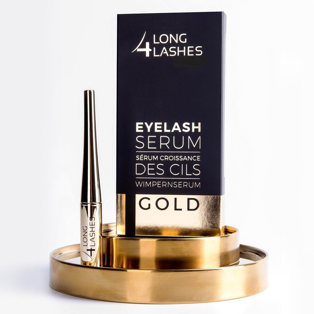 Serumas blakstienų priauginimui Long 4 Lashes GOLD, 4 ml kaina ir informacija | Akių šešėliai, pieštukai, blakstienų tušai, serumai | pigu.lt