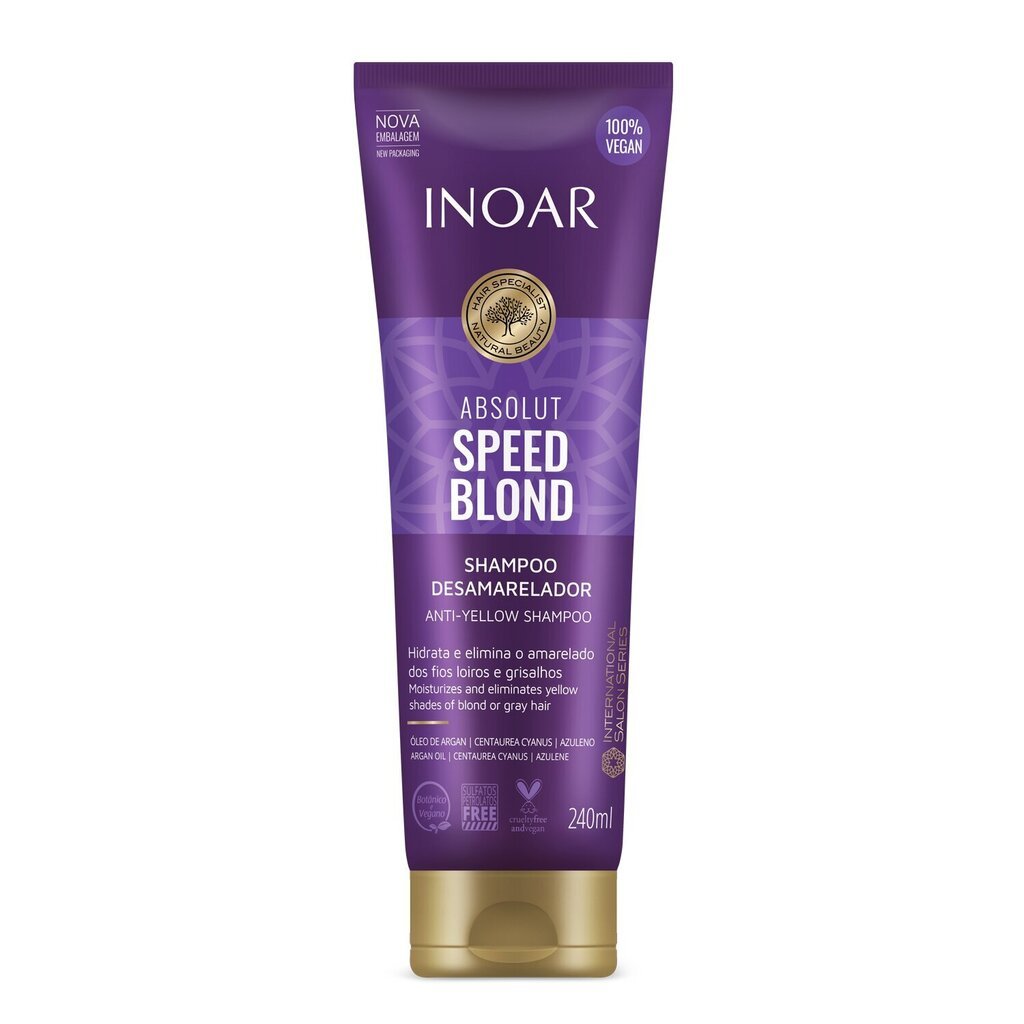 Šampūnas šviesiems plaukams Inoar Speed Blond, 240 ml kaina ir informacija | Šampūnai | pigu.lt