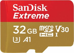 Atmiņas karte Sandisk Extreme 32GB microSDHC kaina ir informacija | Atminties kortelės fotoaparatams, kameroms | pigu.lt