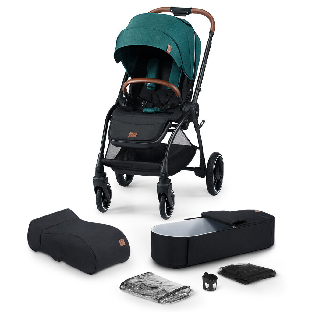 Universalus vežimėlis Kinderkraft Evolution Cocoon 2in1, Midnight Green kaina ir informacija | Vežimėliai | pigu.lt