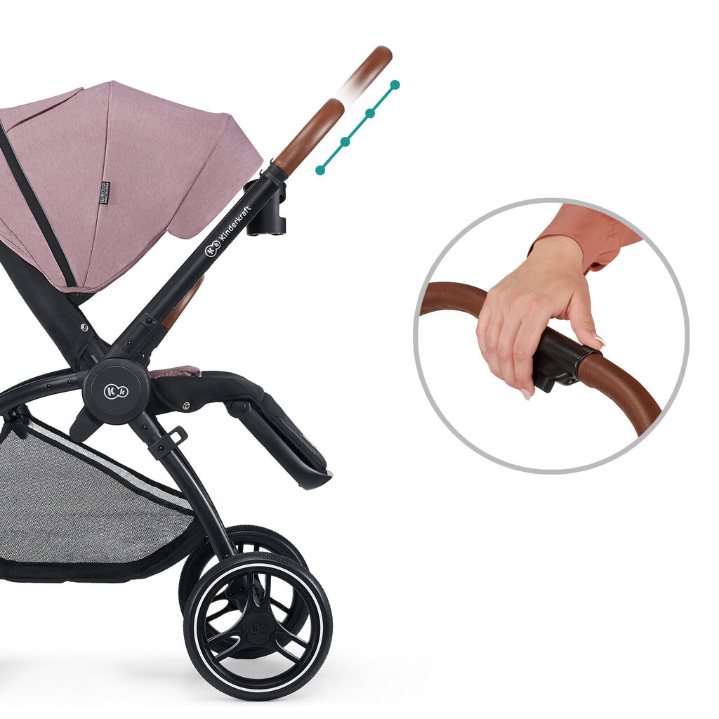 Universalus vežimėlis Kinderkraft Evolution Cocoon 2in1, Mauvelous pink kaina ir informacija | Vežimėliai | pigu.lt