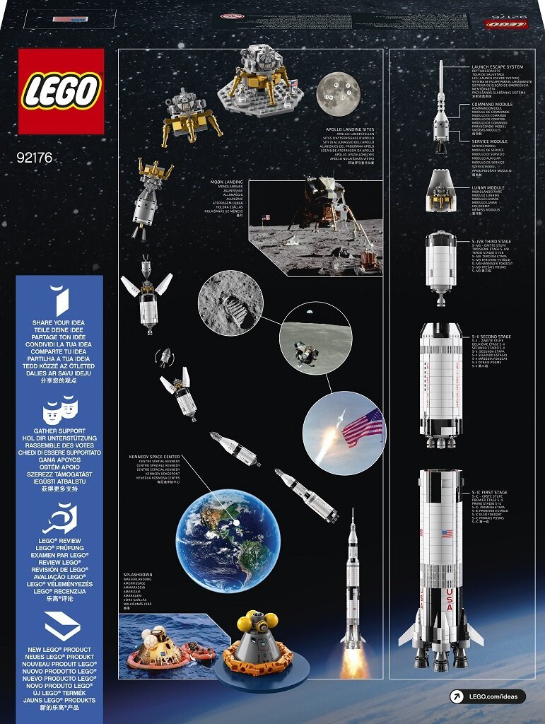 92176 LEGO® Ideas NASA Apollo Saturn V kaina ir informacija | Konstruktoriai ir kaladėlės | pigu.lt