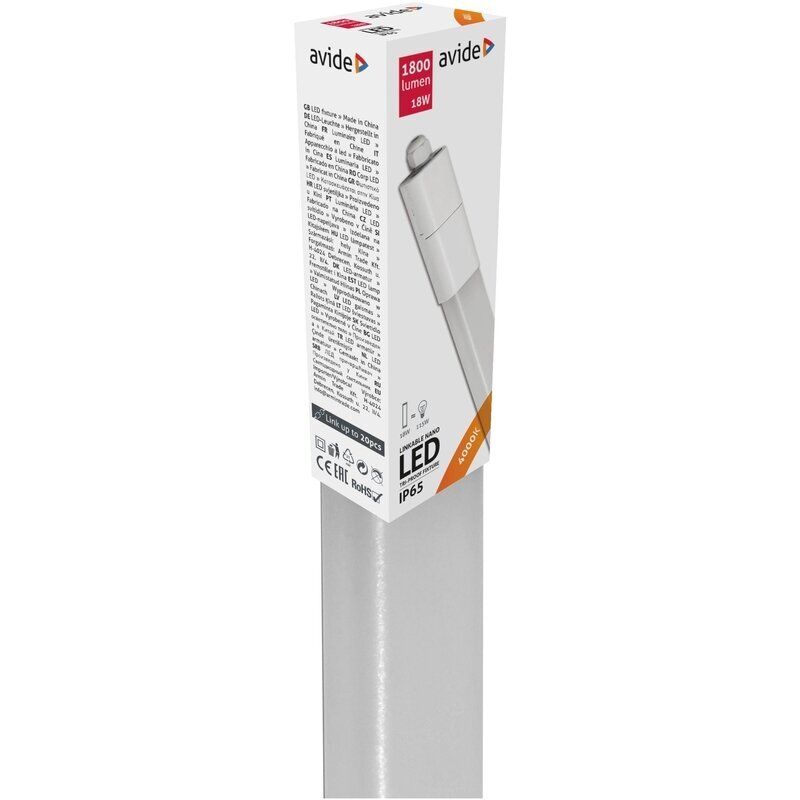 Avide LED hermetiškas šviestuvas NANO LIGHT LINKABLE 600MM 18W 4000K NW IP65 kaina ir informacija | Lubiniai šviestuvai | pigu.lt