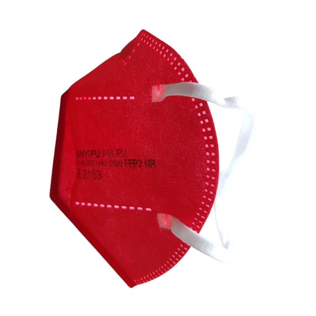 Respiratorius FFP2, 5 vnt, raudonos spalvos kaina ir informacija | Galvos apsauga | pigu.lt