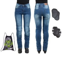 Moto džinsai moterims W-TEC Lustipa, mėlyni kaina ir informacija | Moto kelnės | pigu.lt