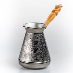 Varinis kavinukas turkiškos kavos ritinėlis puodelis turka cezva ibrik „Gėlė“ su medine rankena, 600 ml kaina ir informacija | Kavinukai, virduliai | pigu.lt