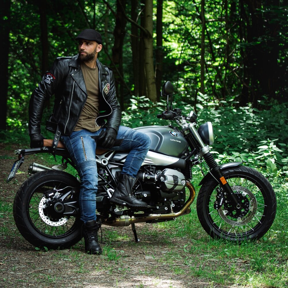 Odinė motociklo striukė W-TEC Black Heart Perfectis - juoda XL kaina ir informacija | Moto striukės | pigu.lt