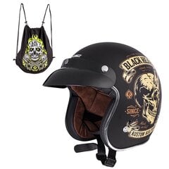 Moto šalmas W-TEC V541 Black Heart - Skull Horn juodas XS kaina ir informacija | Moto šalmai | pigu.lt