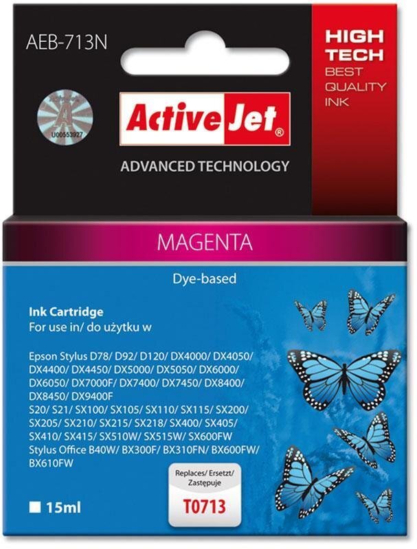 Activejet AEB-713N (Epson T0713, T0893, T1003), raudona цена и информация | Kasetės rašaliniams spausdintuvams | pigu.lt