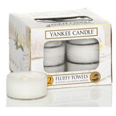 Kvapiosios arbatinės žvakės Yankee Candle Fluffy Towels 9,8 g, 12 vnt. kaina ir informacija | Žvakės, Žvakidės | pigu.lt