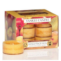 Kvapiosios arbatinės žvakės Yankee Candle Mango Peach Salsa 9,8 g, 12 vnt. kaina ir informacija | Žvakės, Žvakidės | pigu.lt